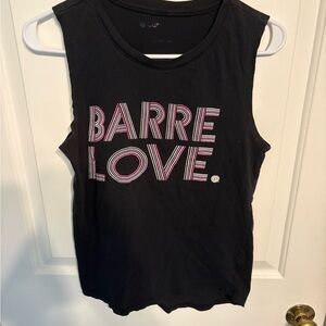Pure Barre Black Muscle Tee with Striped Barre Love Design